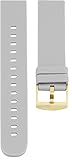 Oozoo Ersatzarmband Uhr 20mm Silikon - Grau mit goldenem Verschluss - Silikonarmband 20mm für Armbanduhren - Ersatzarmband Uhr Damen & Herren - Uhrarmband 20mm Schnellwechselverschluss 411.20