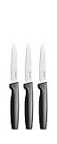 Fiskars Gemüsemesser-Set, 3-teilig, Functional Form, Edelstahl/Kunststoff, Schwarz, 1057563