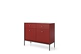 Moderne Kommode Sideboard Schrank Highboard Goldene Türgriffe | Wohnzimmer, Esszimmer, Flur & Diele - 104x83x39 cm - Melody II Dunkelb