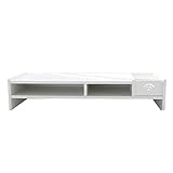 ZHEN GUO Umweltfreundlicher Schutzholz-Plastikplatten-Überwachungsstand TV-PC Laptop-Computer-Bildschirmmonitor Riser-Regal mit Schublade, 2 Tiere Home Office H
