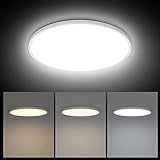 K-Bright LED Deckenleuchte 48W 4320LM Deckenlampe Ultra Dünn Lichtfarbe Einstellbar 3000K/4000K/6000K Rund Deckenlampen für Schlafzimmer, Badezimmer, Wohnzimmer, Balkon, Flur, Küche, Ø50cm, Weiß
