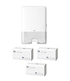 Tork Xpress Spender für Multifold Papierhandtücher 552000, Elevation Design - H2 Handtuchspender für Falthandtücher zur Einzeltuchentnahme, schlankes Design, weiß (Weiß, Spender + 690 Tücher)
