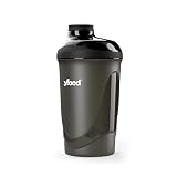 yfood Shaker | Eiweiß Shaker mit erstklassiger Mischfunktion |mit Infusion Sieb | Hochwertiger Protrein-Shake Becher | Schwarz | 600