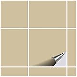 FoLIESEN Fliesenaufkleber 15x15 cm für Bad, Küche, Badezimmer - Fliesen-Folie selbstklebend - 50 Klebefliesen, .:Beige g