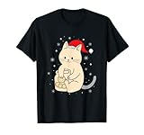 Süße Katzen Xmas Kätzchen Weihnachtsoutfit T-S