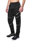 BALEAF Herren Fahrradhose Winter Thermo Radhose lang Outdoorhose Wasserdicht Softshellhose Fleece Laufhose Schwarz L