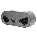 Shipenophy Lithiumbatterie ABS Tragbarer Lautsprecher Hochwertige Stereoanlage mit Zwei Lautsprechern, LED-LED für Tablet- oder PC-Bluetooth/USB/Speicherkarte(Gray)