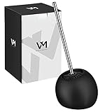 Premium Silikon Klobürste in edlem Design - hochwertig verarbeitete Toilettenbürste/ WC-Bürste aus Silikon und Bürstenhalter aus Keramik +Gratis E-Book