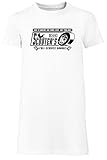 Scooters Full Service Garage Damen T-Shirt Kleid Lang Weißer Rundhals Leichtes Lässiges Kurzarm Women's White Crew Neck Casual Short S