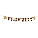 Boland 54353 - Buchstabengirlande Wild West, Länge 110 cm, Sheriff, Wilder Westen, Cowboy, Indianer, Saloon, Wanddekoration, Hängedekoration, Mottoparty, Geburtstag,