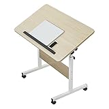 WERTYG Laptoptisch Mit Rollen Höhenverstellbar Beistelltisch Für Bett Und Sofa Notebooktisch Mobile Laptopständer Klapptisch (Color : A, Size : 80 * 40CM)