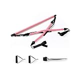 WPL Pilates Widerstandsband Multifunktions-Pilates Bar Kit, beweglich Resistance Band Yoga Pilates-Stock-Yoga-Übung Bar mit Fuss-Schlaufe for Home Gym Fitness-Widerstandsband (Color : Pink)