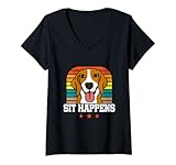 Damen Best Beagle Zitat für Beagle-Hundeliebhaber T-Shirt mit V