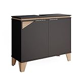 Vicco Waschtischunterschrank Waschbeckenunterschrank Luisa Unterschrank Badschrank (Anthrazit Eiche)