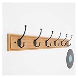 OMYLFQ Kleiderhaken Wandgarderobe kreative helle Luxus-Kleiderbügel Kleiderhaken Moderne einfache Haken Regal Heavy Duty Kleiderbügel Kleiderhaken Mantel und Huthaken (Color : Natural-6hooks)