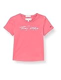Tommy Hilfiger Mädchen Script Print Tee S/S T-Shirts, Tiefe Wassermelone, 10 J