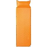 KMDJ Auto-Matratze Camping Schlaf aufblasbares Kissen Tragbares Bett mit Kissen Camping Matte Single (Color : Orange)