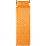 KMDJ Auto-Matratze Camping Schlaf aufblasbares Kissen Tragbares Bett mit Kissen Camping Matte Single (Color : Orange)