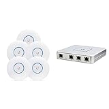 Ubiquiti UniFi AC Long Range 5er-Pack (UAP-AC-LR-5) - WLAN Access Points & USG Netzwerk/Router (3 Gigabit-Ethernet-Ports, UniFi-Controller)