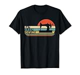 Eat Sleep Sewing Retro Vintage Matching Sewing Machine Funny T-S
