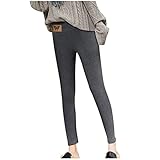 Warme Thermo Leggings Damen Verdicken mit Plüsch Gefüttert Slim Lange Leggings Elastische Hosen Mädchen Winter Strump