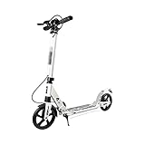 Huachaoxiang Scooter Einstellbarer Erwachsener Mit Riesenradlenker Nicht Elektrischer Stoßdämpfender Mit Scheibenhandbremse 150 Kg Last Erwachsener Balance City Roller Für Erwachsene,Weiß