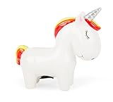 Michel Toys niedlicher Einhorn-Form, mit Münzschlitz und entnehmbarem Stopfen, lehrt den Umgang mit Geld Spardose, Keramik, Bunt, 12 x 4.5 x 11