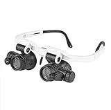 Kopfmontierte Lupe mit Linse 8X, 15X, 23X Vergrößerung Lupenkopf mit Leichter Freisprecheinrichtung Leselupe Schmuck Glaslupe a/