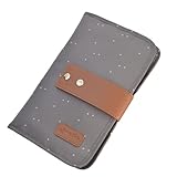 Baby Windeltasche mit Wickelunterlage - Wickeltasche für unterwegs mit viel Platz, Dots Grau (Grau)
