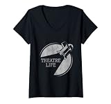 Damen Theater Leben Schauspieler Schauspielerin Leistung Spotlight T-Shirt mit V