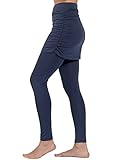 Magadi Yoga-Leggings Lara mit Rock in Navy für Damen mit Bio-Baumwolle, Lange Damen Sporthose für Yoga, Pilates, Gym, nachhaltig