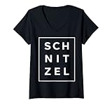 Damen 9 Buchstaben Lustig Schnitzel Word Box T-Shirt mit V