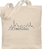 Shirtracer Skyline - Berlin Skyline - Unisize - Naturweiß - stofftasche berlin - WM101 - Stoffbeutel aus Baumwolle Jutebeutel lange Henk