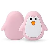 Beißring Spielzeug 5 Stück Pinguin Silikon Beißring Perlen DIY Baby Tier Cartoon Perle Kauen Schnuller Dummy Sensorisches Beißspielzeug (Farbe: 5 Stück Rosa)