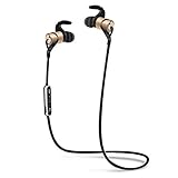 linqingshiduodeshangmaoyouxiangongsi ist Präfekt für Streaming/Podcasting/Gaming In-Ear-Sport wasserdichte Sweatproof-Magnetabsorption Voice Prompt V4.1 Bluetooth-Kopfhörer (Color : Gold)