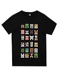 Minecraft Jungen Minecraft kurzärmligen T-Shirt Schwarz T-Shirt (7-8 Years)