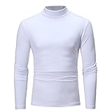 JIOJIO Herren Rollkragen Langarmshirt Slim Fit Rollkragenpullover Langarm Pullover Elastisch Tops T-Shirts Rollkragenpulli Einfarbig Unterzieh Rollkragenshirt Sweatshirt Herbst W