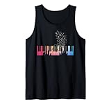 Keyboard Piano Pink Blau Gelb Farbverlauf für Männer Frauen Kinder Tank Top