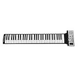 KOET 61 Tasten Roll-Up-Piano Midi-Tastatur USB tragbar mit Digital-LCD-Display und Lautsprecher 128 Töne 100 Beat 40 Songs Demonstrationsspielzeug für Kinder Erw