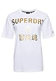 Superdry Damen Corporate Logo FOIL Tee T-Shirt, Optic, XS