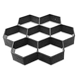 Garten DIY Pflasterform,Betonformen Schwarze Kunststoffherstellung. DIY. Pflasterform Home Garten Boden Straßenbeton Treten Einfahrt Steinpfad Mold Patio Betonform (Color : Hexagon A)