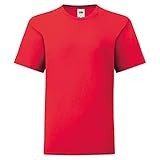 Fruit of the Loom Kids Iconic T-Shirt Gräße 104-164, Farbe:rot, Gräße:128