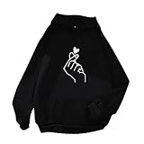Damen Pullover Sweatshirt Graphic Sweatjacke Hoodie Mit Kapuze Streetwear Langarm Frauen Casual Solid Contrast Splice Tops Kapuzenpullover Slim Fit Freizeit Training - Pulli Fitness Athletic Sporttop