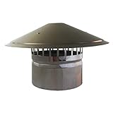 LGR Schornsteinhaube Edelstahl, Rohr Regenhaube Schutzkappe Abschluss Dachhaube für Kanal Lüftungshaube Regenhut Haube,125