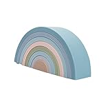 Mamimami Home Bausteine Regebogen Silikon Bunter 8pcs Silikon Regenbogen Stapeln Nesting Puzzle Blöcke Stapler Kleinkinder Pädagogisches DIY Montage Lernspielzeug Frühes Entwickluckung Spielzeug