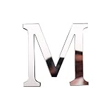 VORCOOL 3D Spiegel Wandaufkleber Buchstaben M Wandtattoos DIY Spruch abnehmbare Wandsticker Wand Kunst Dekoration (Silber)