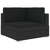 Tidyard Modular Mittelsofas Rattan-Ecksofa kombiniert Stil mit Auflagen,Gartensessel Garten-Sofagarnitur Polyrattan Lounge Sessel Gartenm?Bel 70 x 70 x 52,5 cm,pulverbeschichteter S