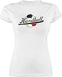 Handball EM 2022 Trikot Ersatz - Handball Deutschland - S - Weiß - Handball wm 2019 - L191 - Tailliertes Tshirt für Damen und Frauen T-S