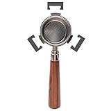 NC Tragbare manuelle Kaffeemühle 54 & 51 mm Bodenlos passend für professionelle Espressomaschine mit 2 Tassen Filterkorb inklusive, Kaffeemaschine Holzgriff (Farbe: Hellgrün, Größe: 51 mm)
