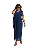 Zizzi Damen Abendkleider Partykleid, Blau (Dark Blue 1496), Small (Herstellergröße: S (42/44))